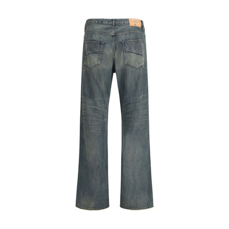 Balenciaga Blue Cotton Relaxed Fit Jeans