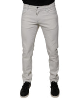 Dolce & Gabbana White Cotton Stretch Skinny Men Denim Jeans