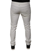 Dolce & Gabbana White Cotton Stretch Skinny Men Denim Jeans