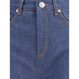 Ami Paris Blue Cotton Flared Jeans
