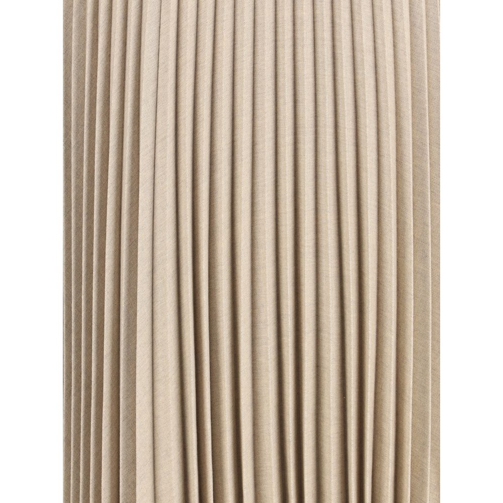True Royal Beige Wool Long Skirt