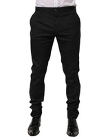 Dolce & Gabbana Black Cotton Formal Dress Men Trouser Pants