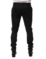 Dolce & Gabbana Black Cotton Formal Dress Men Trouser Pants