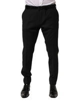 Dolce & Gabbana Black Wool Formal Dress Men Trouser Pants