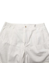 Dolce & Gabbana White Cotton Mid Waist Men Bermuda Shorts