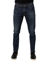 Dolce & Gabbana Blue Cotton Stretch Skinny Men Denim Jeans