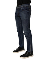 Dolce & Gabbana Blue Cotton Stretch Skinny Men Denim Jeans