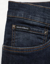 Dolce & Gabbana Dark Blue Cotton Skinny Men Denim Jeans