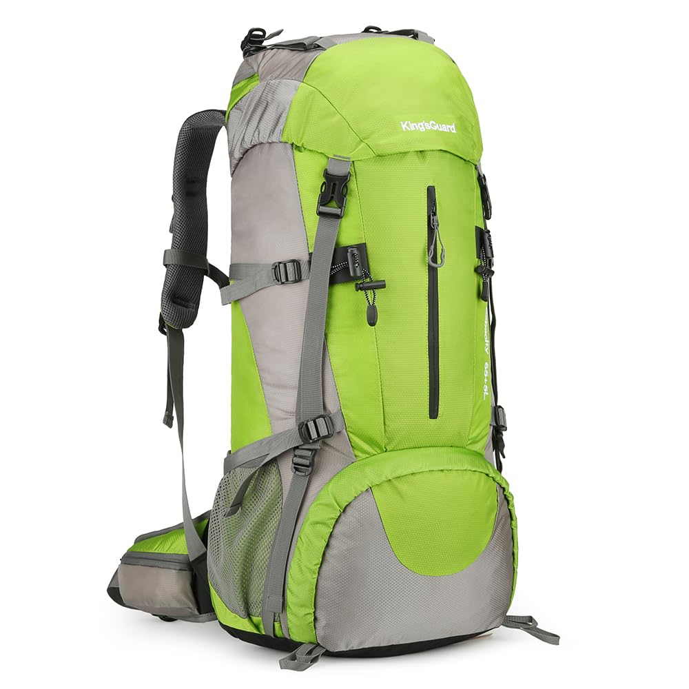HongXingHai 70L Camping Hiking Backpack with Rain Cover Waterproof Backpacking Backpack for Hiking Treeking Climbing Outdoor (Green)