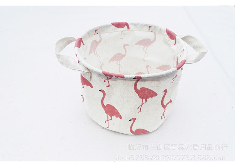 Cosmetic and Snack Storage Bins with Flamingo Design