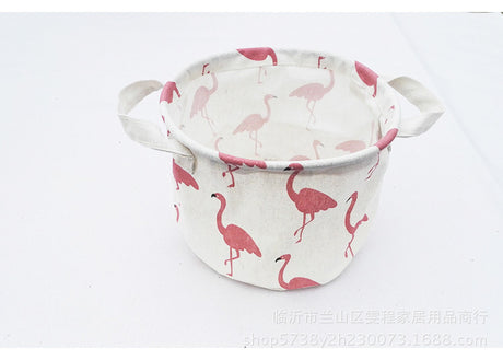 Cosmetic and Snack Storage Bins with Flamingo Design