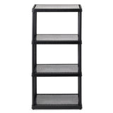 Gracious Living 4 Shelf Fixed Height Solid Light Duty Storage Unit 12 x 24 x 48" Organizer System for Home Garage Basement & Laundry Black