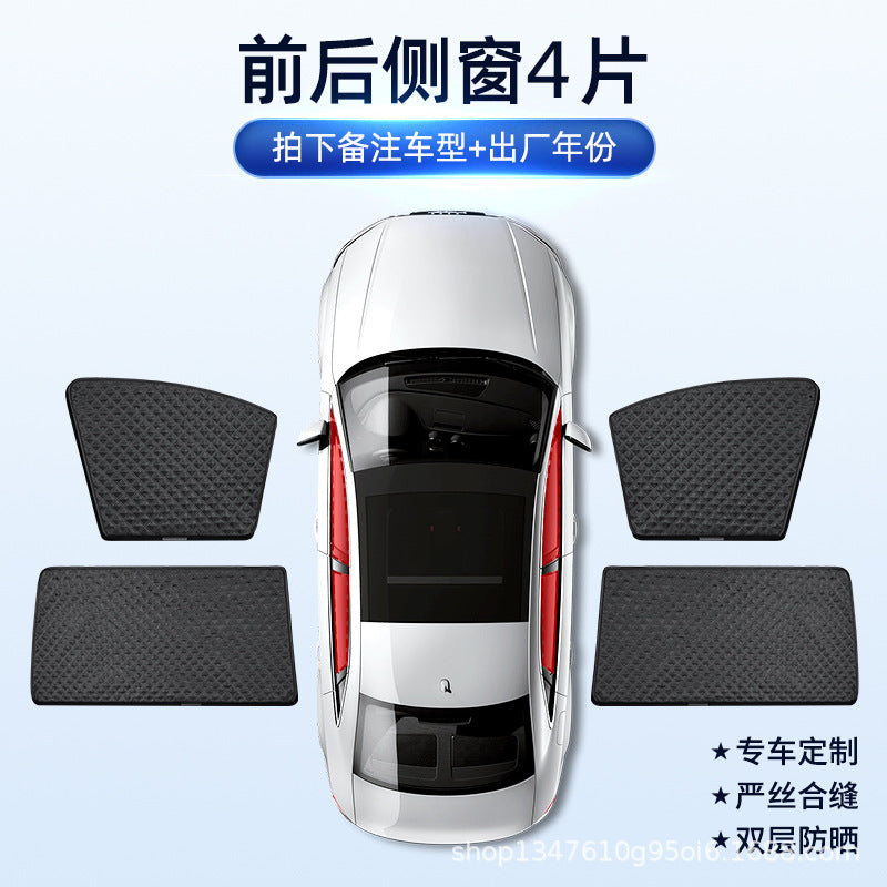 Car Sunshade with Six-Layer Insulation and Privacy Mesh