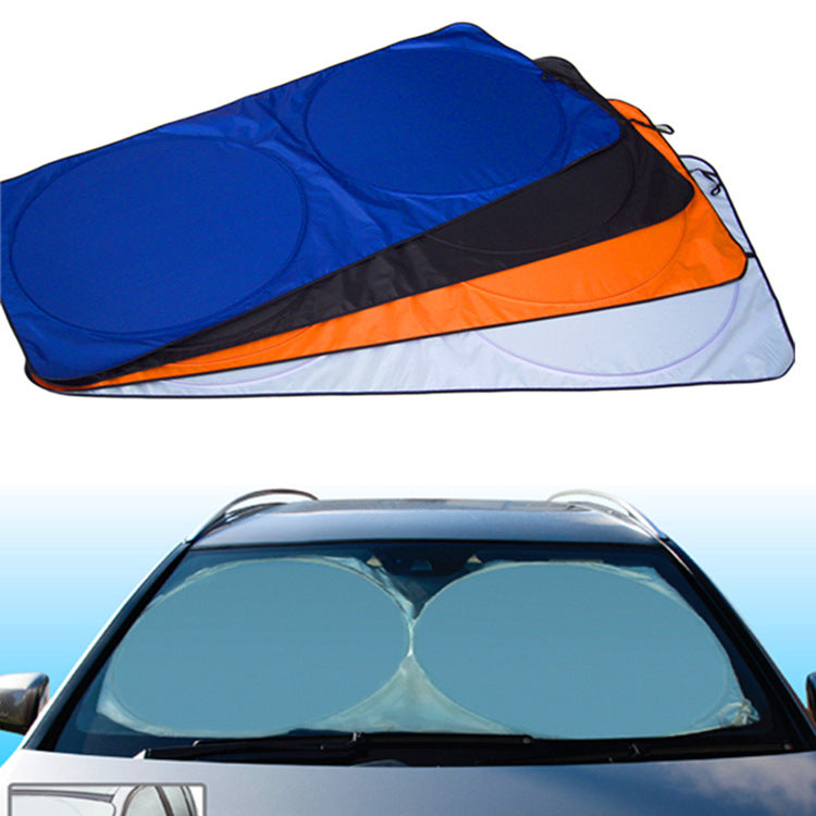 Car Sunshade with Double Circle Silver Coating 150*70CM