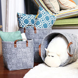 Thick Felt Storage Bin - Round Fabric Laundry Basket