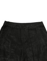 Dondup Black Mid Waist Cropped Corduroy Men Trouser Pants