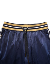 Dolce & Gabbana Blue Nylon Jogger Mid Waist Trouser Pants