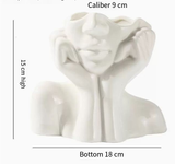 Nordic Creative White Ceramic Body Art Vase Decor