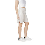 Vila Clothes Beige Viscose Bermuda Shorts