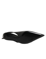 Dolce & Gabbana Black Zipper Leather Heels Slingbacks Shoes