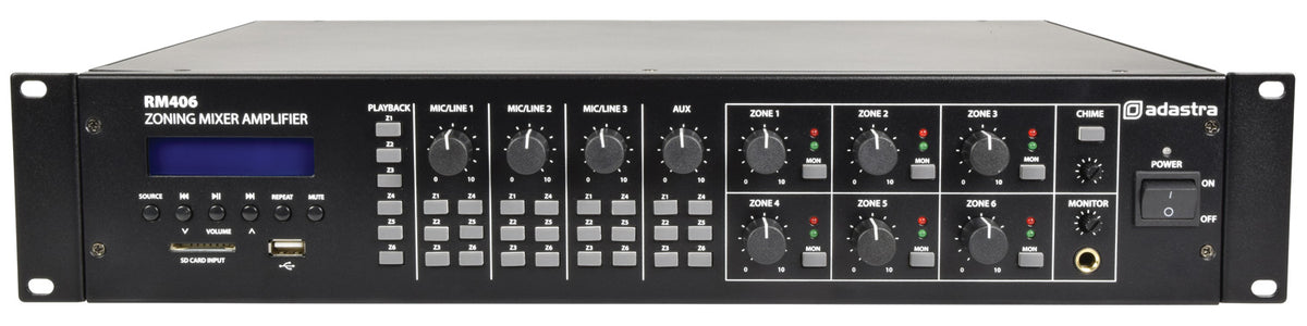 Adastra RM406 Mixer-Amp 100V 6x40W 953.160UK