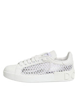 Dolce & Gabbana White Mesh Inserts Low Top Sneakers Shoes