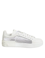 Dolce & Gabbana White Mesh Inserts Low Top Sneakers Shoes