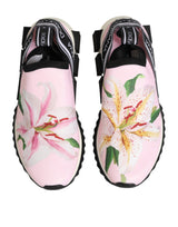 Dolce & Gabbana Pink Floral Sorrento Low Top Sneakers Shoes