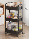 3-Layer Rolling Utility Cart for Kitchen & Bathroom Storage