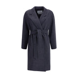 Max Mara Blue Fleece Wool Coat