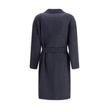 Max Mara Blue Fleece Wool Coat