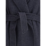 Max Mara Blue Fleece Wool Coat