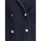 Ella Blue Merino Wool Cardigan