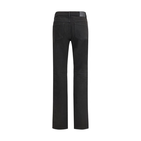 Saint Laurent Black Cotton Straight-Leg Jeans
