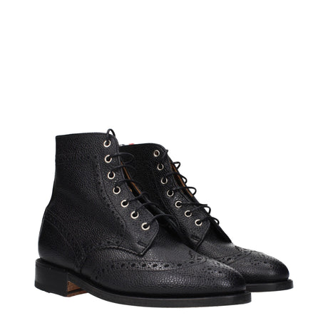 Thom Browne Black Leather Ankle Boots