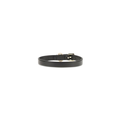 Valentino Garavani Black Calf Leather Bos Taurus Bracelet