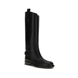 Burberry Black Calf Leather Bos Taurus Flat Boots