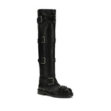 Dolce & Gabbana Black Calf Leather Bos Taurus Lace-Up Boots