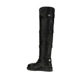 Dolce & Gabbana Black Calf Leather Bos Taurus Lace-Up Boots