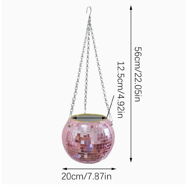 Boho Disco Ball Hanging Planter