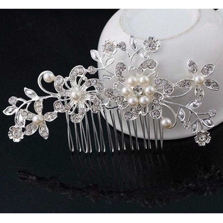 Pearl and Rhinestone Bridal Hair Comb Wedding Accessory