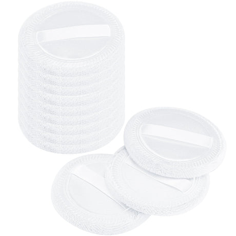 Senkary 12 Pieces Powder Puffs Cotton Makeup Powder Pads Soft Face Compact Puffs for Loose Powder Setting Powder Pressed Powder 2.36 Inch (White)