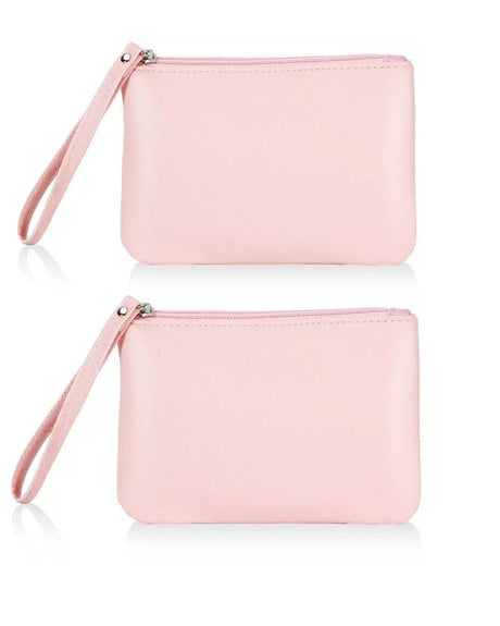 SeBUCUOO 2 Pack Mini Makeup Bag Small Cosmetic Bag for Purse Organizer Pouches Zipper Coin Holder for Car Change Essential Period Little Wristlet Tiny 4.5 x 6.5 Clutch Stadium Approved Pink
