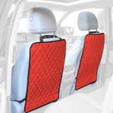 FH GROUP 2-Pack Diamond Stitched Faux Leather Back Seat Kick Protectors Heavy Duty Car Kick Mat for Kids Waterproof Protection Easy to Clean