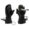 HWI Gear CFCM100 Convertible Fold-Away Cold Weather Mitt Transforms to Gloves Water-Resistant Touchscreen Capable Hand Warmer Pouch for Outdoor Adventure Enthusiast Black Large