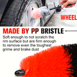 Car Wheel Brush with Long Soft Bristles for Detailing