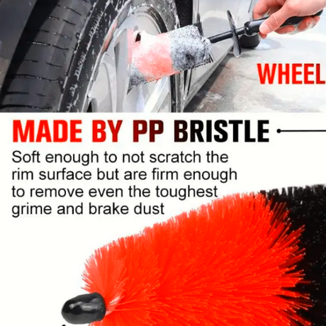 Car Wheel Brush with Long Soft Bristles for Detailing