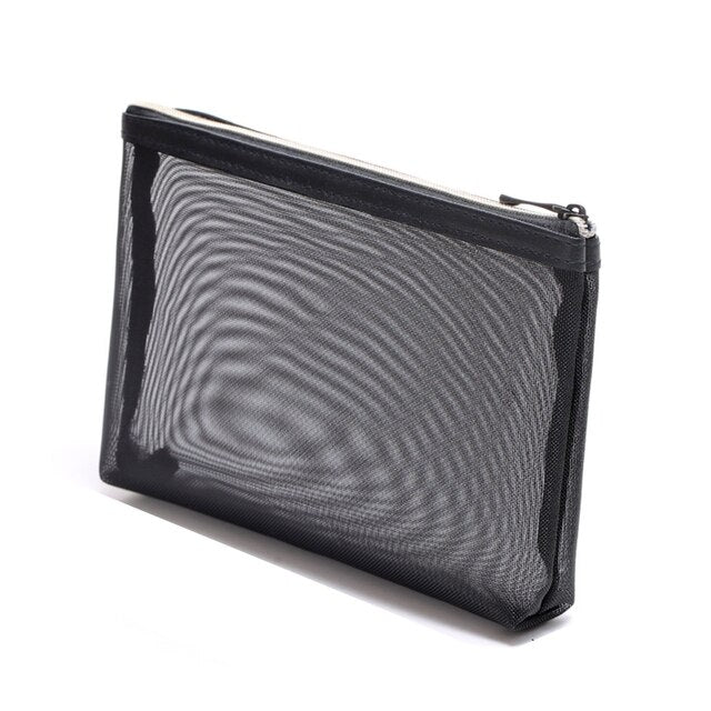 Mesh Cosmetic Organizer Zipper Travel Bag