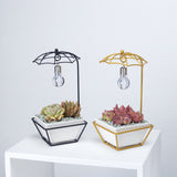 Modern Creative Umbrella Light Bulb Planter Set