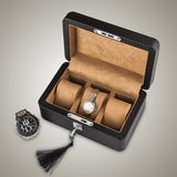 Leather Watch Box - Wooden Display and Storage Case